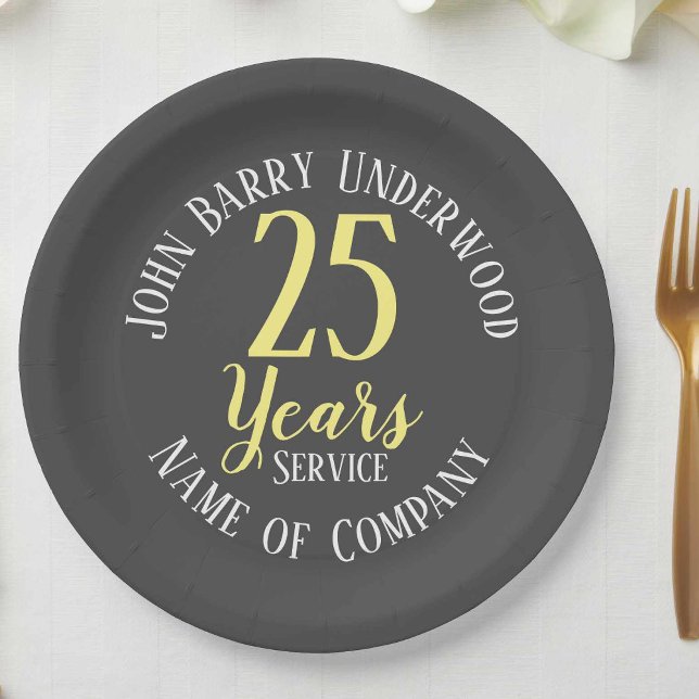 Long Service or Retirement Award Paper Plates (Creator Uploaded)