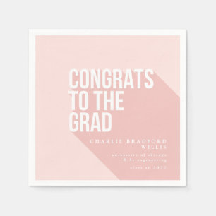 LONG SHADOW CONGRATS TO THE GRAD blush Napkins