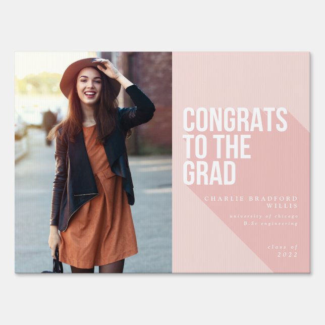 LONG SHADOW CONGRATS TO THE GRAD SIGN (Front)