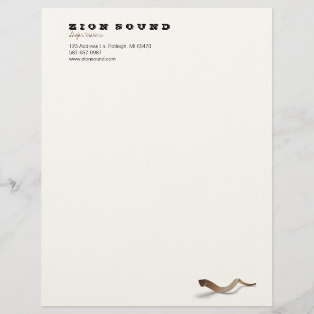 Long Shofar - natural Letterhead (Front)