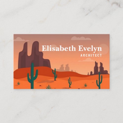 Long shot of desert landscape business card
