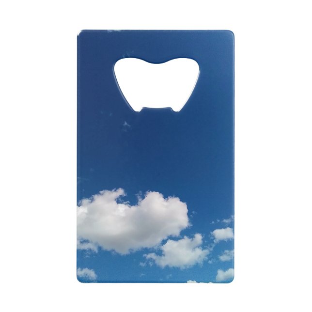 Long simple cloud credit card bottle opener (Front)