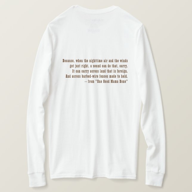 Long-sl tee, book jacket photo One Good Mama Bone T-Shirt (Design Back)