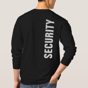 Long Sleeve Black And White Template Mens Security T-Shirt