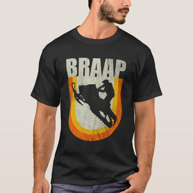 Long Sleeve Braap Snowmobile Rider T-Shirt (Front)
