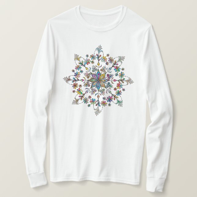 Long sleeve color mandala T-Shirt (Design Front)