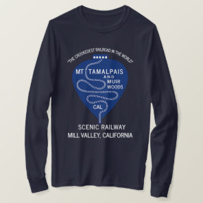 Long Sleeve Crookedest Railroad Mt Tamalpais  T-Shirt
