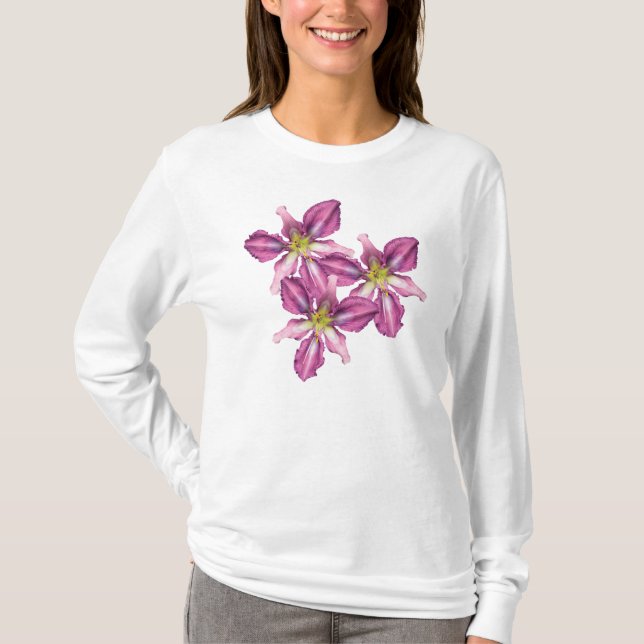 Long sleeve Daylily Trio T-shirt (Front)