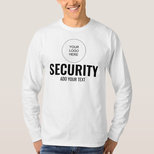 Long Sleeve Double Sided Template Security Mens T-Shirt (Front)