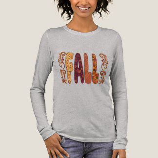 Long Sleeve Fall T-Shirt, Distressed Autumn Tri-Blend Shirt