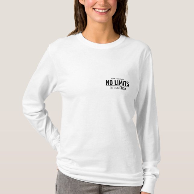 Long sleeve front and back women's brass choir T-Shirt (Front)
