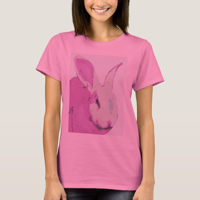 Long  Sleeve Ladies Rabbit Graphic T-Shirt (Front)