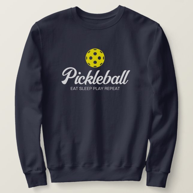 Long sleeve pickleball sport sweatshirt for men (Design Front)