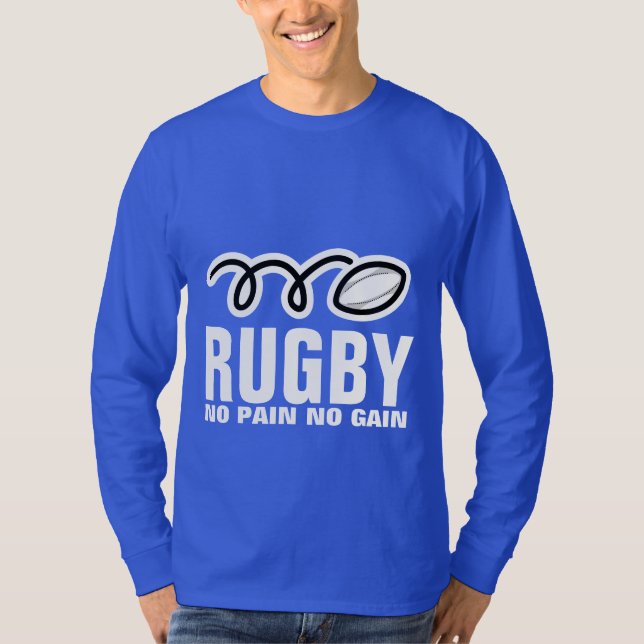 Long sleeve Rugby shirt | no pain no gain (Front)