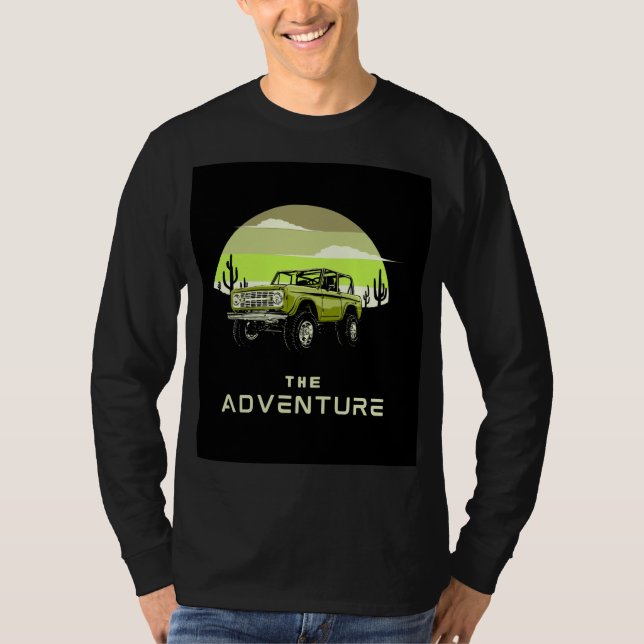 Long sleeve shirt with adventures design. (Front)