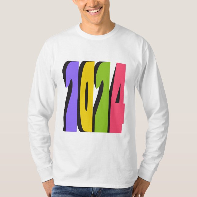 Long Sleeve Shirts design by 2024-year number  (Front)