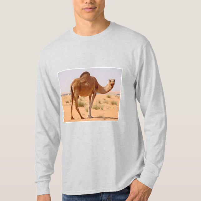 Long Sleeve T-Shirt ash  men  I  LOVE  SAHARA  (Front)