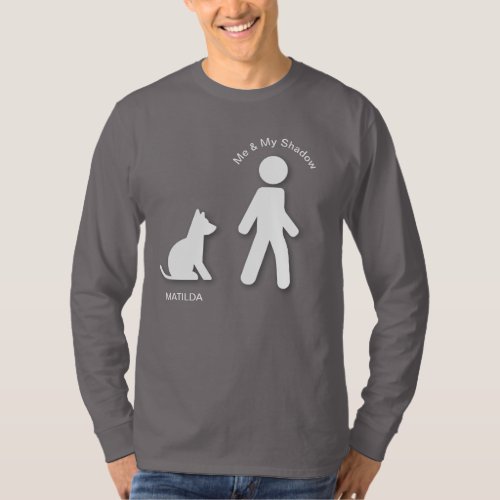 Long Sleeve T_shirt_ Me and My Shadow Dog for Men  T_Shirt