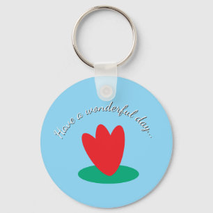 long sleeve T-Shirt with flower on a pond Keychain