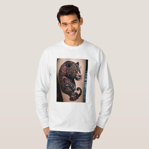  long sleeve T_shirt with male ankle tattoo animal