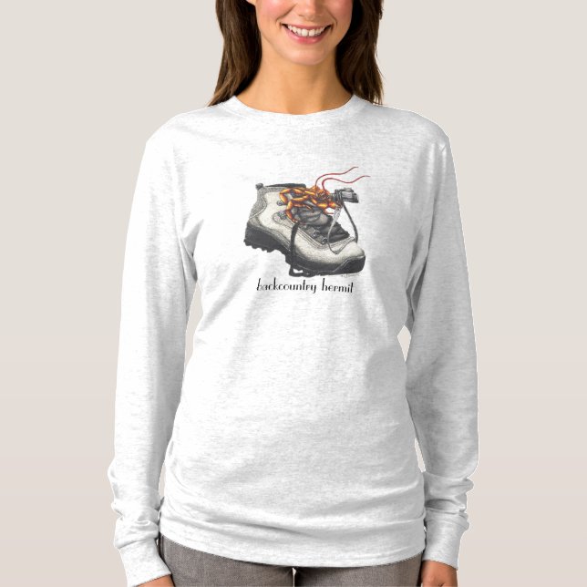 Long-sleeve tee ~ "Backcountry Hermit" design (Front)