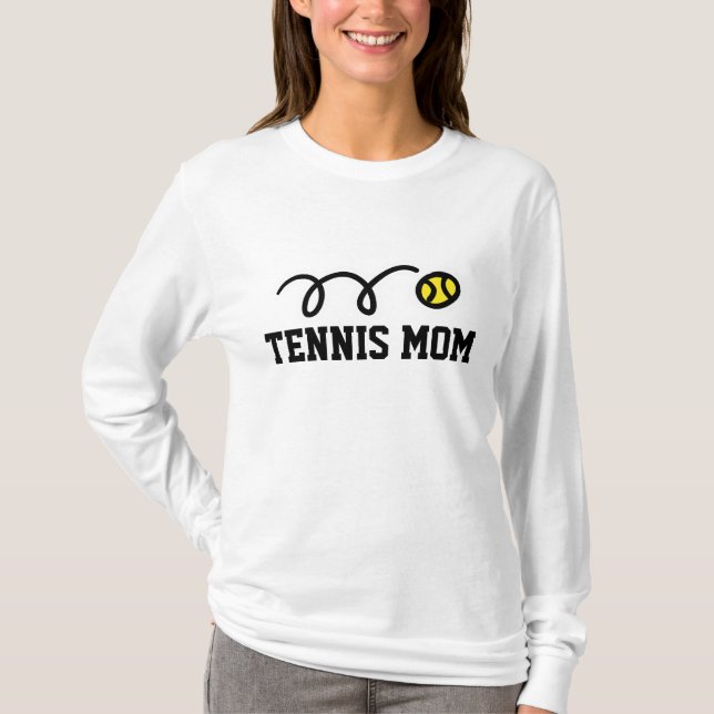 Long sleeve tennis mom shirts for sporty mothers (Front)