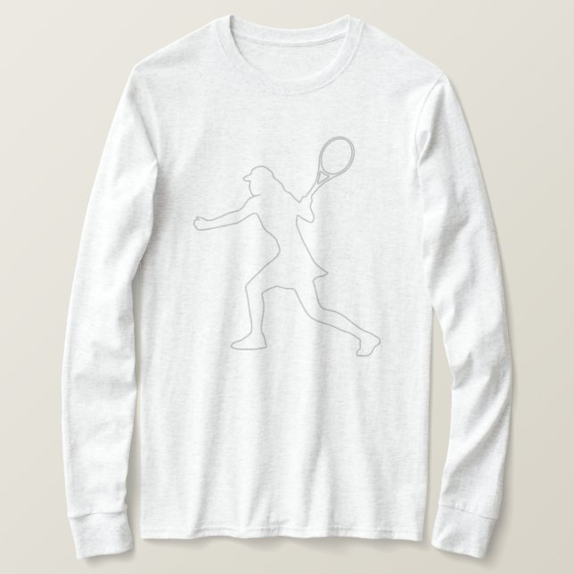 Long sleeve tennis silhouette shirt for women (Design Front)