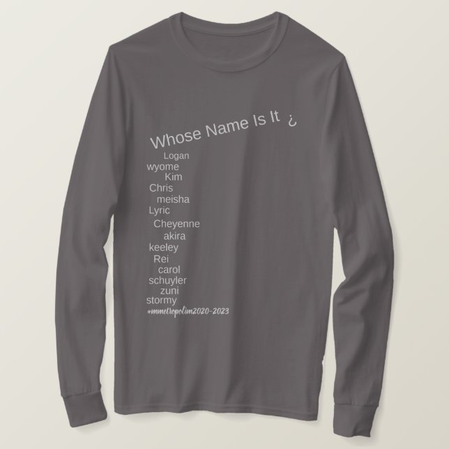 LONG SLEEVE TSHIRT all family sizes/styles Sm - 3X (Design Front)