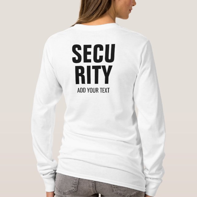 Long Sleeve Upload Company Logo Womens Security T-Shirt (Back)
