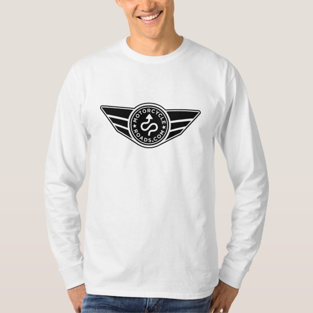 Long sleeve white shirt with black MCR logo (Front)