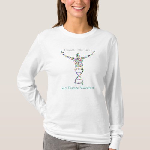 Long sleeve womens rare disease awareness T_Shirt