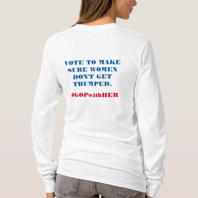 Long Sleeved T-Shirt Republican Women for Hillary (Back)