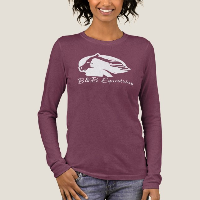 Long-Sleeved T-Shirt - White B&B Logo Tri-Blend Shirt (Front)
