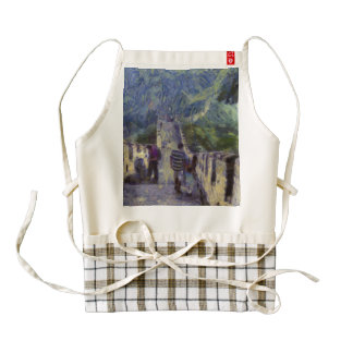 Long slope of the Great Wall of China Zazzle HEART Apron