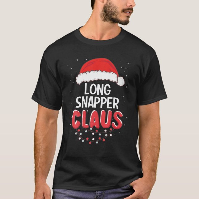 Long Snapper Santa Claus Christmas Matching Costum T-Shirt (Front)
