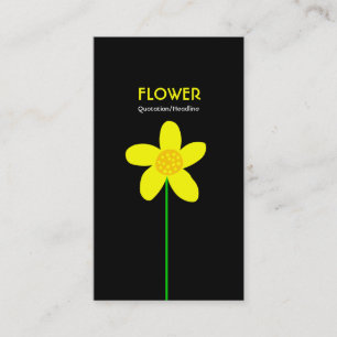 Long Stem Flower II - Black Business Card