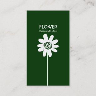 Long Stem Flower VI - Dk Green Business Card