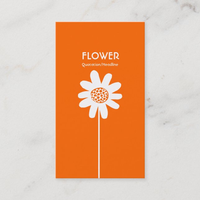 Long Stem Flower VI - Orange Business Card (Front)