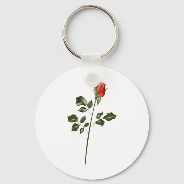 Long stem Red Rose Keychain (Front)