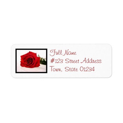 Long Stem Red Rose Mailing Label