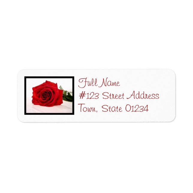 Long Stem Red Rose Mailing Label (Front)