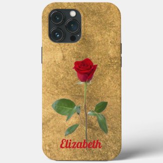 Long Stem Rose on Bronze-Look Background Case-Mate iPhone Case