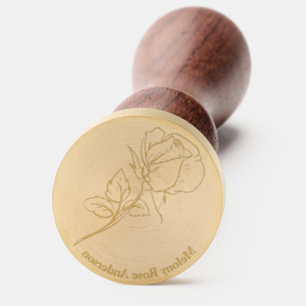 Long Stem Rose Wax Seal Stamp