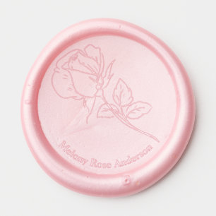 Long Stem Rose Wax Seal Sticker
