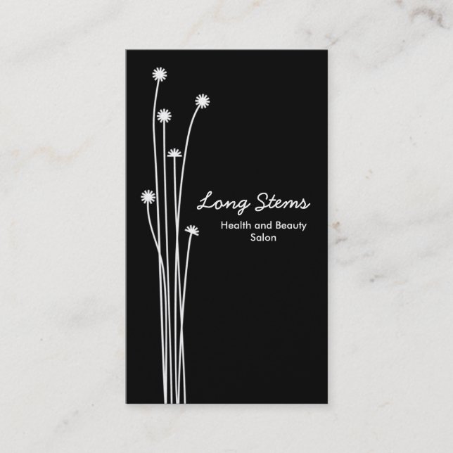 Long Stems - Black on Gold v2 Business Card (Front)
