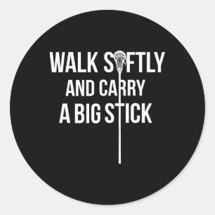 Long Stick Middie (lsm) Lacrosse Defenseman Lax Te Classic Round Sticker