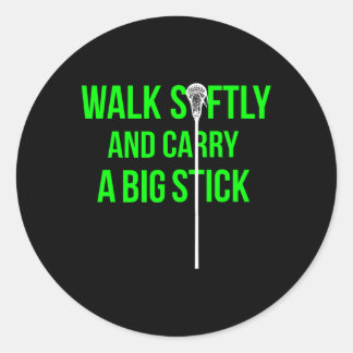 Long Stick Middie (lsm) Neon Lacrosse Defense Lax Classic Round Sticker