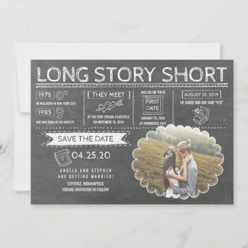 Long Story Short  Funny  Photo Save the Date