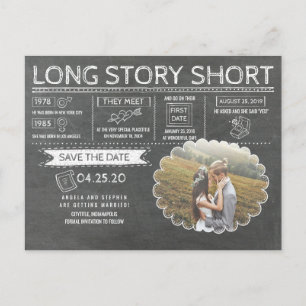 Long Story Short   Funny   Photo Save the Date Announcement Postcard