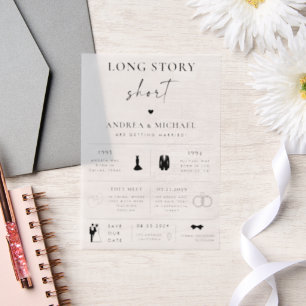 Long Story Short Infographic Save the Date Wedding Vellum Invitations